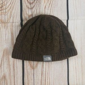 The North Face Brown Cable Knit Wool Blend Hat